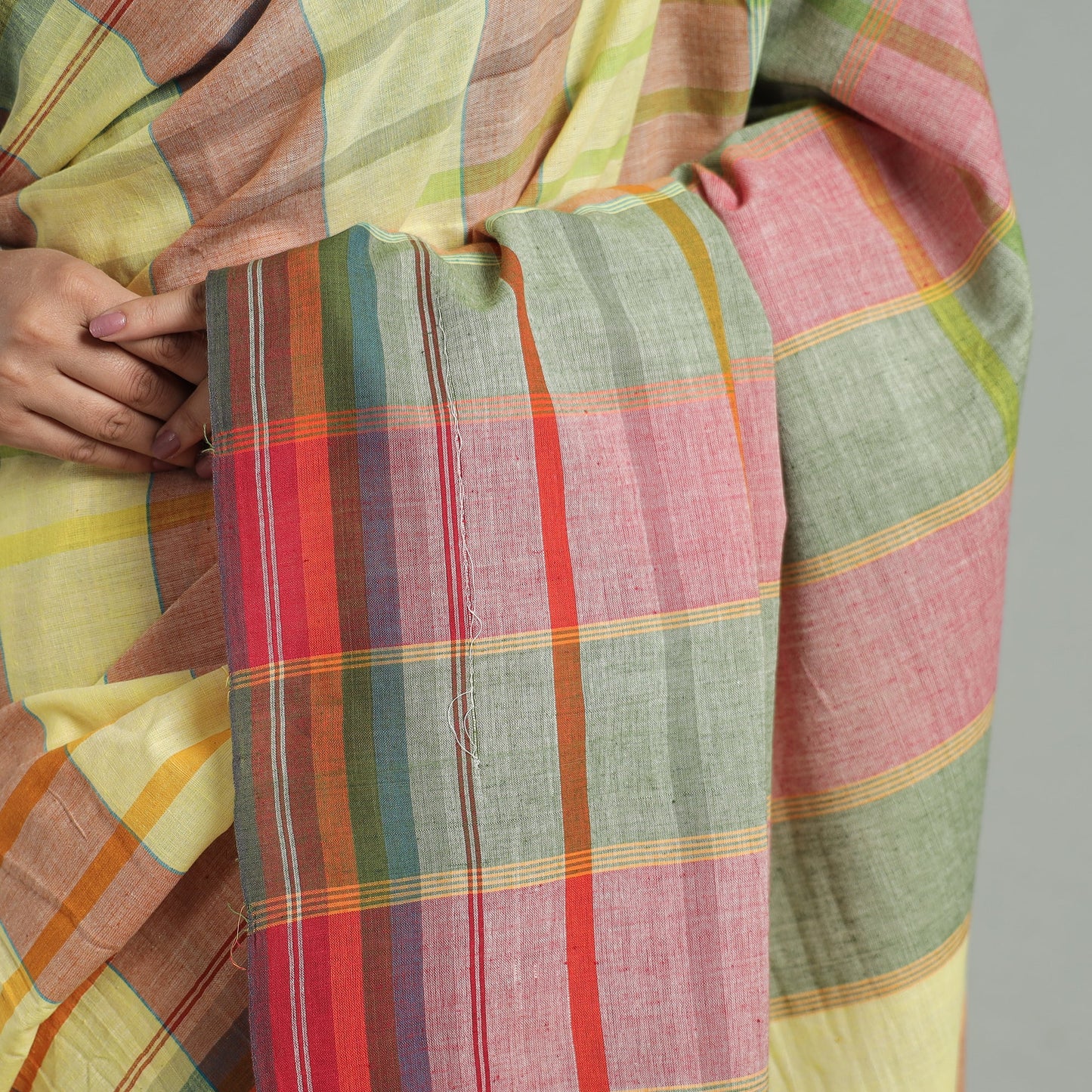 Multicolor - birbhum handloom gamchha pure cotton saree 30