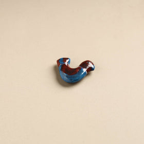 Blue & Red Bird Blue Pottery Ceramic Fridge Magnet 