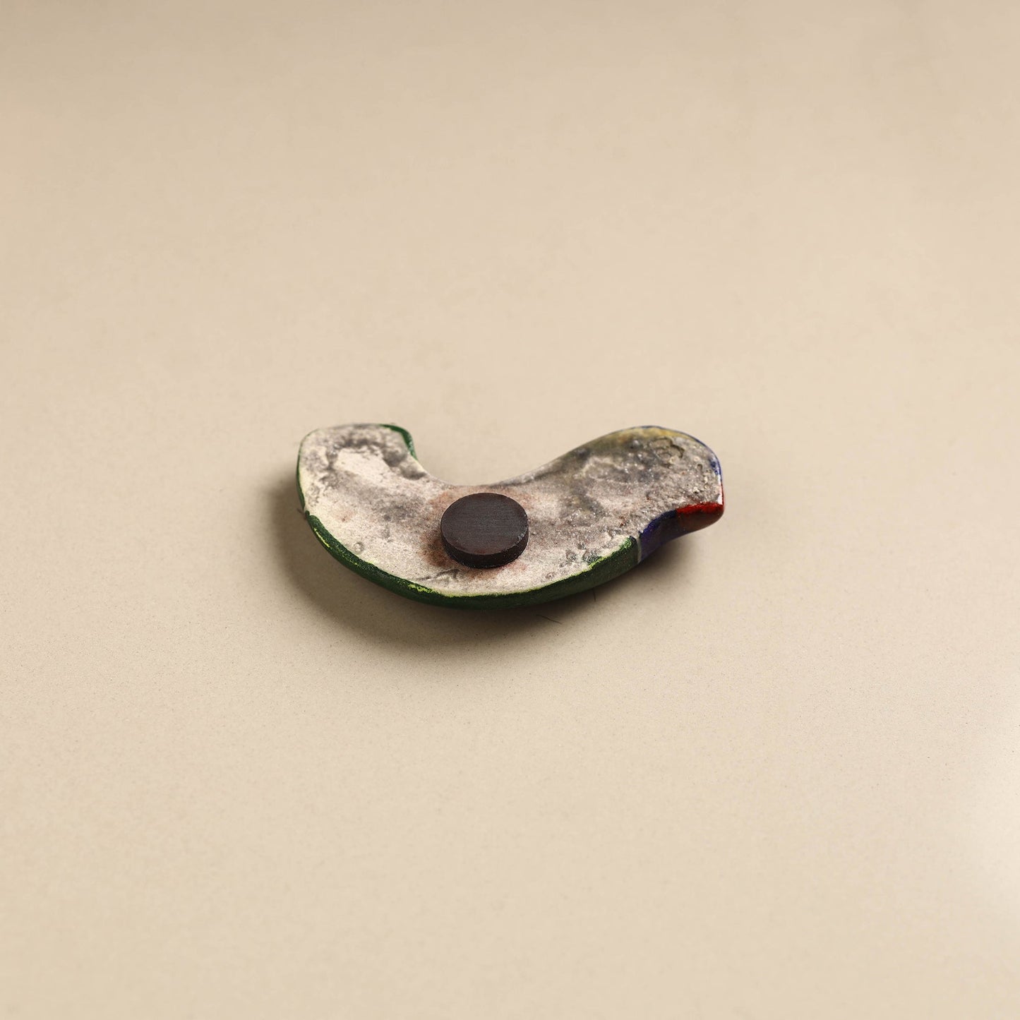 Dark Blue Green Bird Blue Pottery Ceramic Fridge Magnet