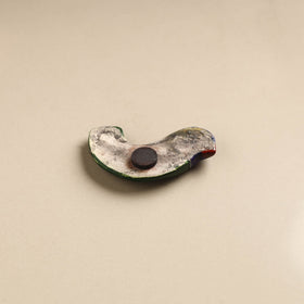 Dark Blue Green Bird Blue Pottery Ceramic Fridge Magnet