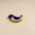 Navy Blue Yellow Bird Blue Pottery Ceramic Fridge Magnet 