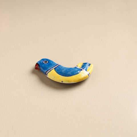 Light Yellow Blue Bird Blue Pottery Ceramic Fridge Magnet 