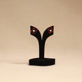 Bishnupur handpainted round shape terracotta stud earrings