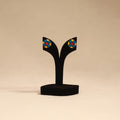 Bishnupur handpainted round shape terracotta stud earrings