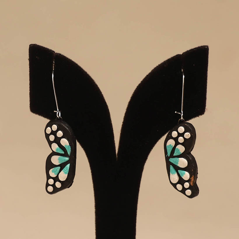 Bishnupur handpainted terracotta earrings 106 - handcrafted