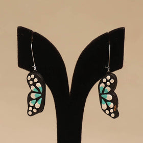 Bishnupur handpainted terracotta earrings 106 - handcrafted