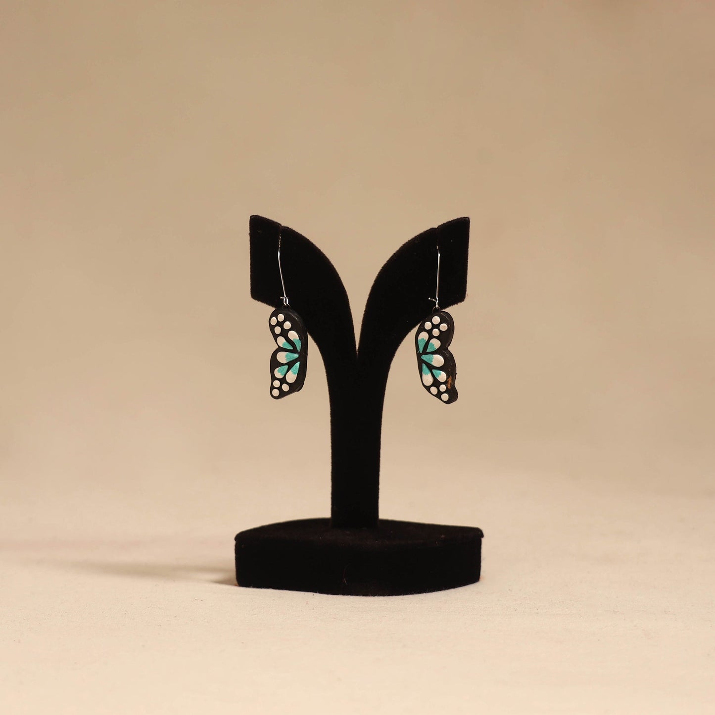 Bishnupur handpainted terracotta earrings 106 - handcrafted