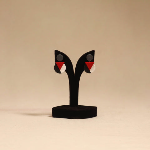 Bishnupur handpainted terracotta earrings 134 - handcrafted