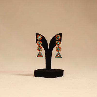 Bishnupur handpainted terracotta earrings 151 - handcrafted