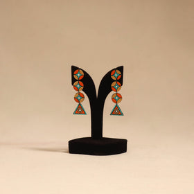 Bishnupur handpainted terracotta earrings 151 - handcrafted