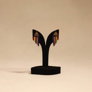 Bishnupur handpainted terracotta earrings 44 - handcrafted