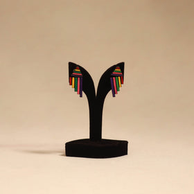 Bishnupur handpainted terracotta earrings 44 - handcrafted