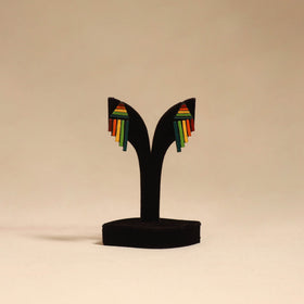 Bishnupur handpainted terracotta earrings 45 - handcrafted