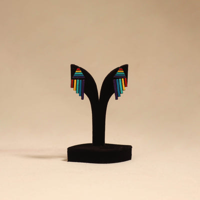 Bishnupur handpainted terracotta earrings 46 - handcrafted
