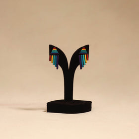Bishnupur handpainted terracotta earrings 46 - handcrafted