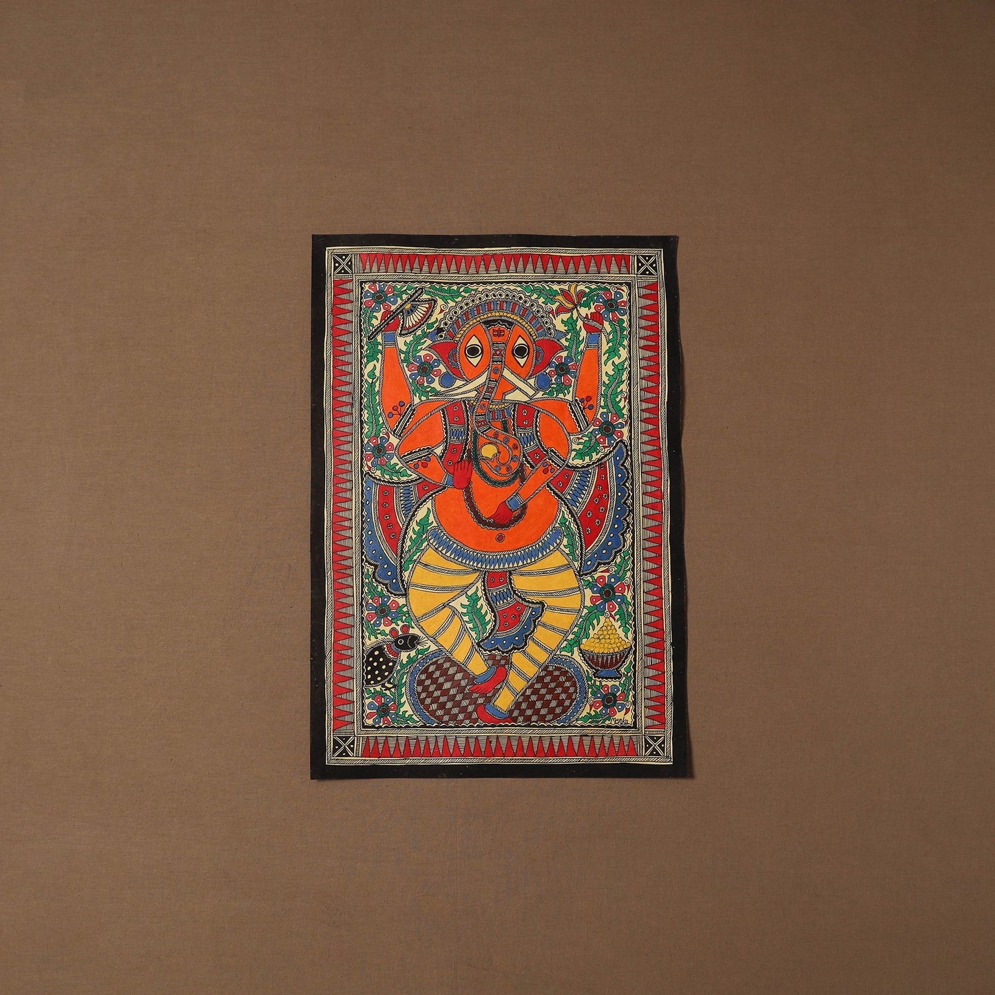 Handpainted madhubani painting by hira devi (22 x 15 in) 23