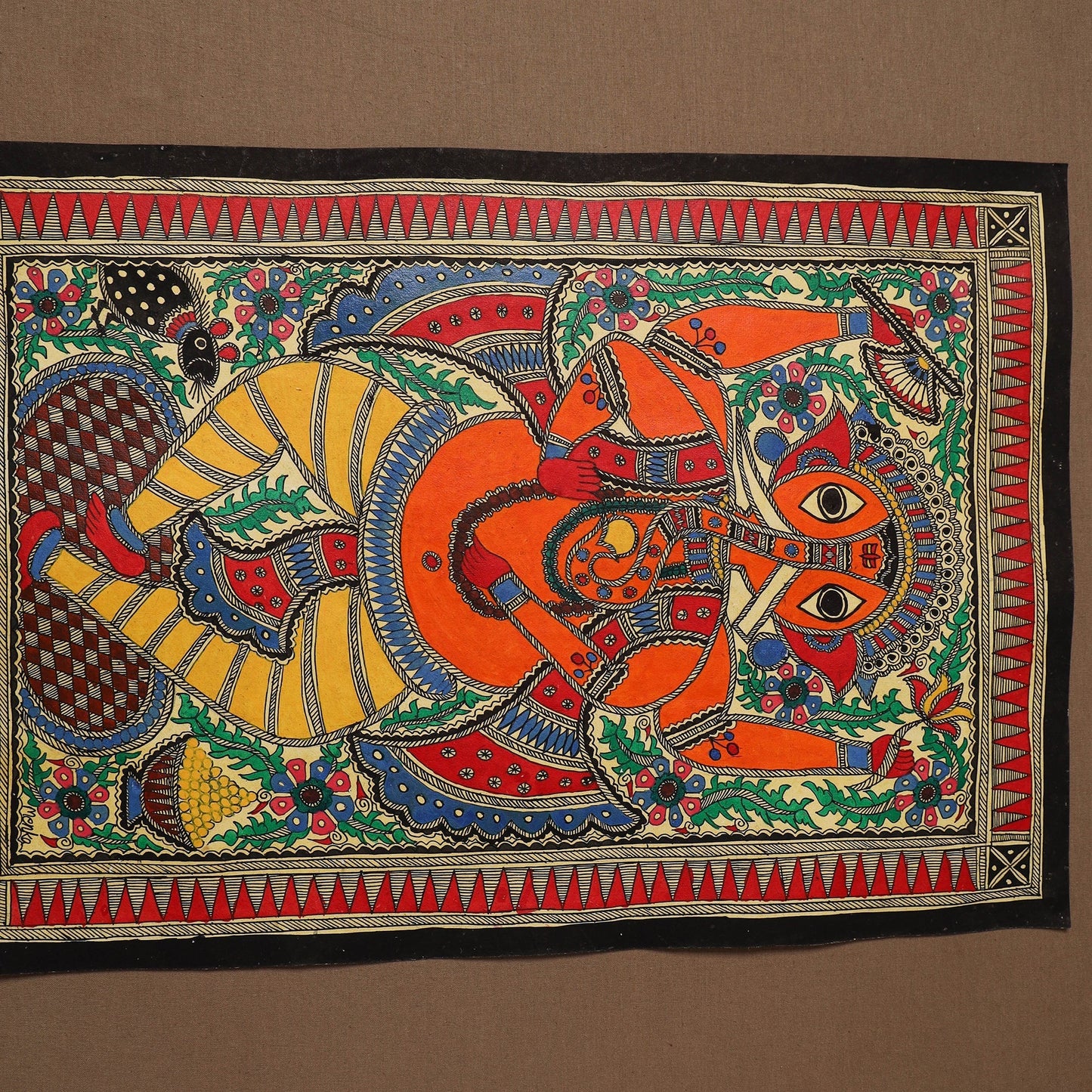 Handpainted madhubani painting by hira devi (22 x 15 in) 23