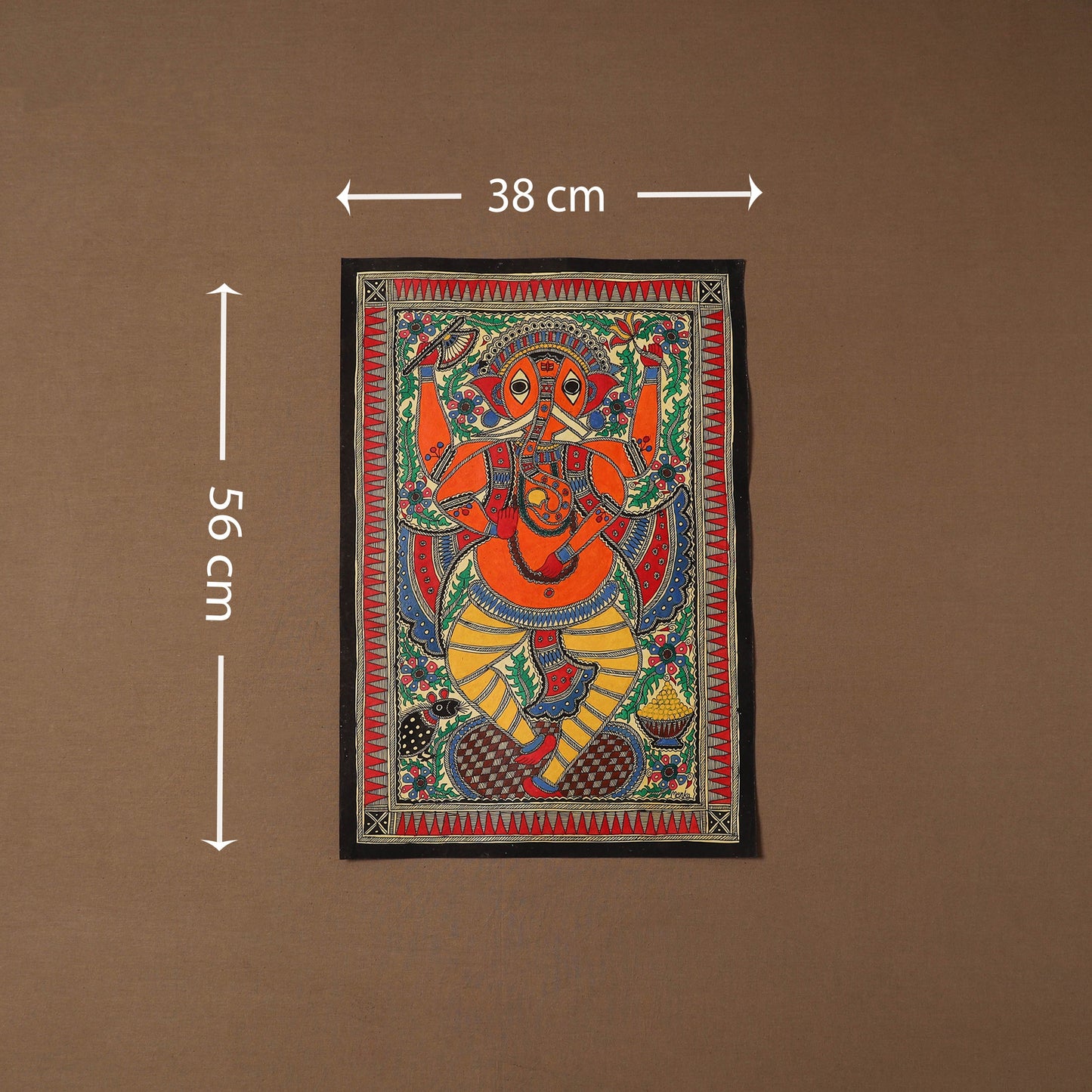 Handpainted madhubani painting by hira devi (22 x 15 in) 23