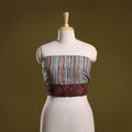 Block print cotton ajrakh blouse piece 22 - handcrafted