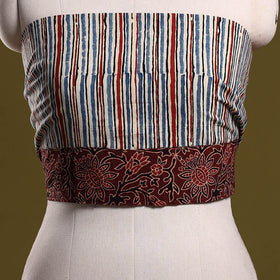 Block print cotton ajrakh blouse piece 22 - handcrafted