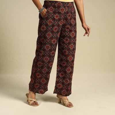 Multicolor Block Print Cotton Ajrakh Palazzo