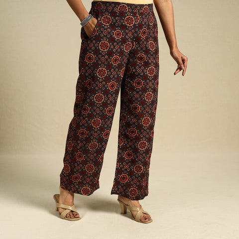 Multicolor Block Print Cotton Ajrakh Palazzo