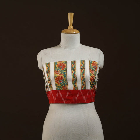 Block print cotton sanganeri blouse piece 18 - handcrafted