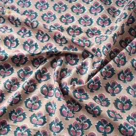 Multicolor Block Print Cotton Sanganeri Fabric