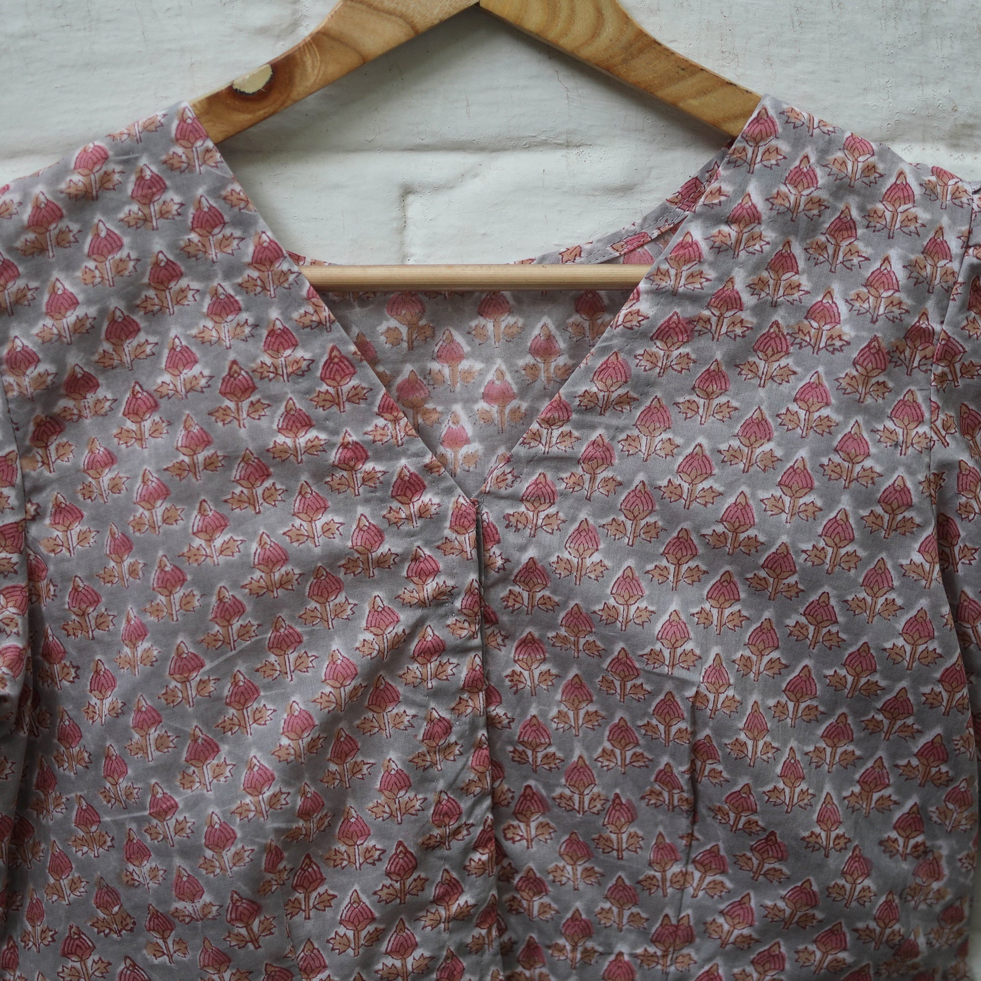 Buy Multicolor Block Print Cotton Sanganeri Stitched Blouse