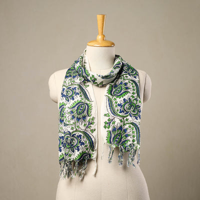 Multicolor - cotton sanganeri stole with tassels 135