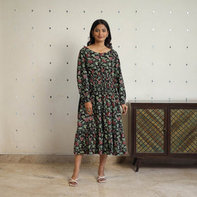 Buy Multicolor Block Printed Cotton Fit & Flare Jahota Dress