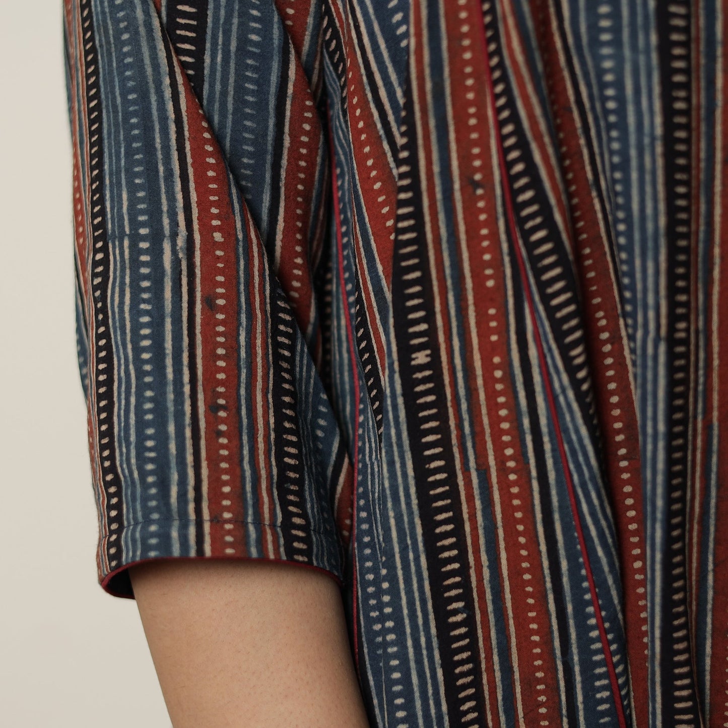 Buy Block Printed Cotton Flared Ajrakh Kurta for Women