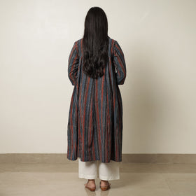 Buy Block Printed Cotton Flared Ajrakh Kurta for Women