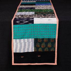 Multicolor Block Printed Patchwork Cotton Table Runner 