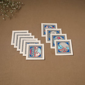 Multicolor - blue - madhubani handpainted wall decor cards