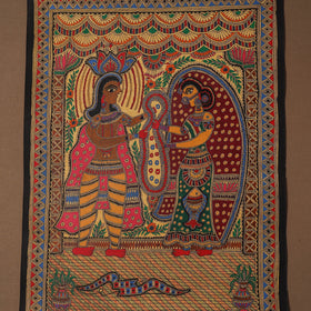Handpainted madhubani painting by hira devi (30 x 22 in) 10