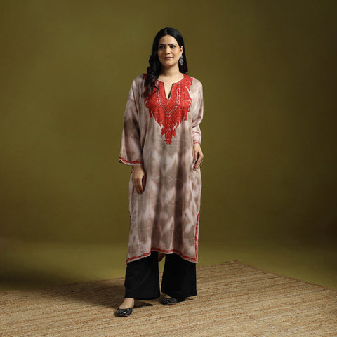 Multicolor - shibori tie-dye aari hand embroidery kashmiri
