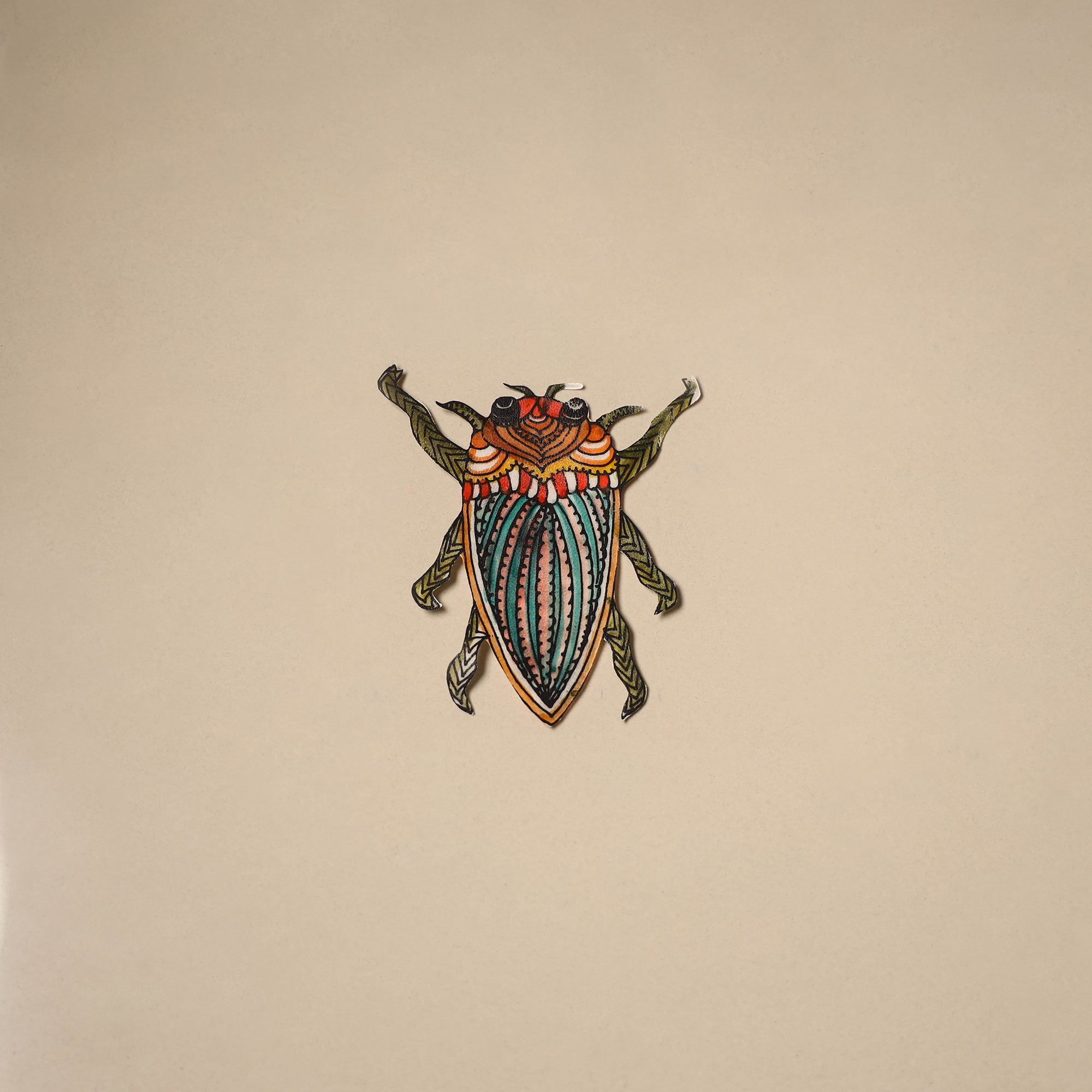 Bug - tholu bommalata leather puppet fridge magnet 03
