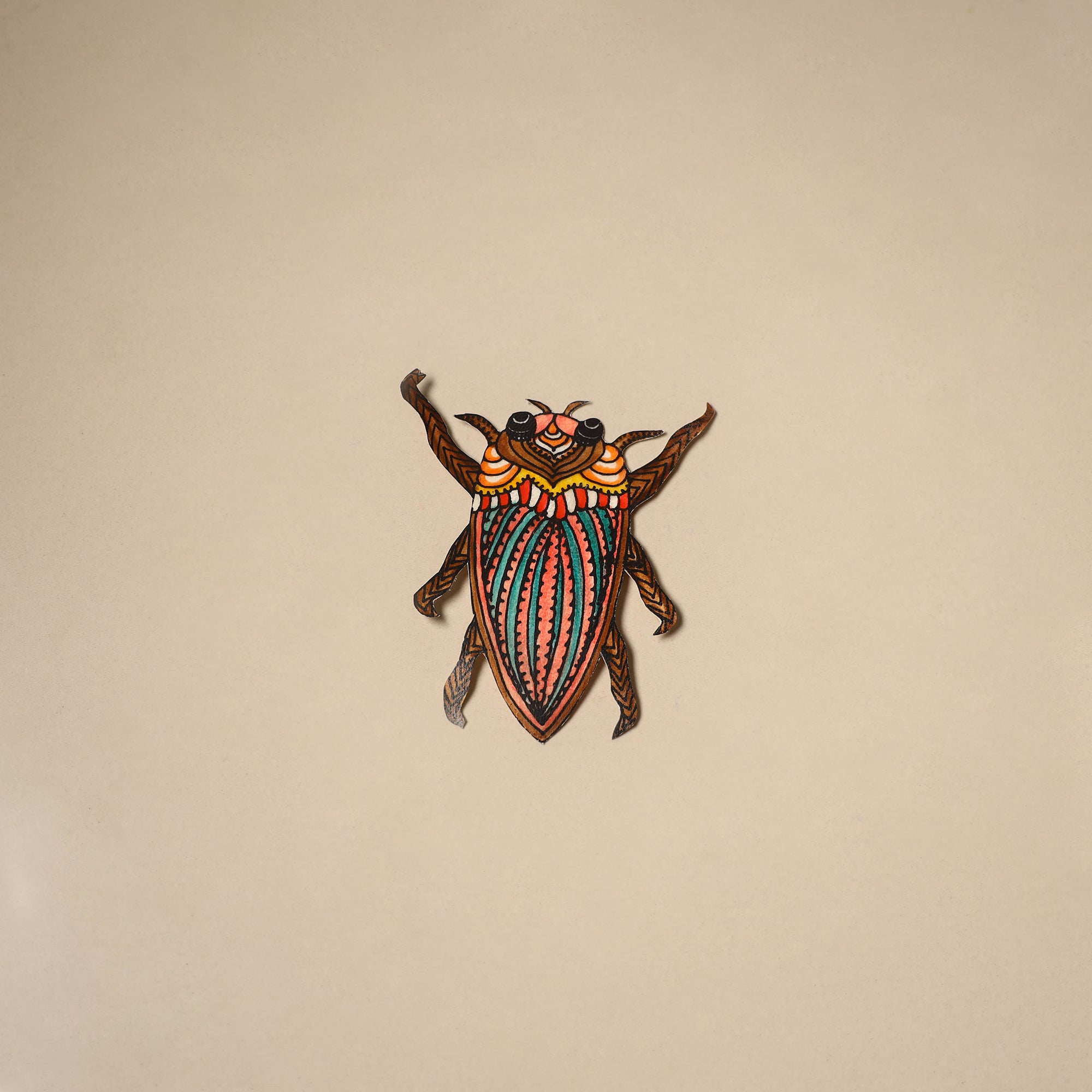 Bug - tholu bommalata leather puppet fridge magnet 04