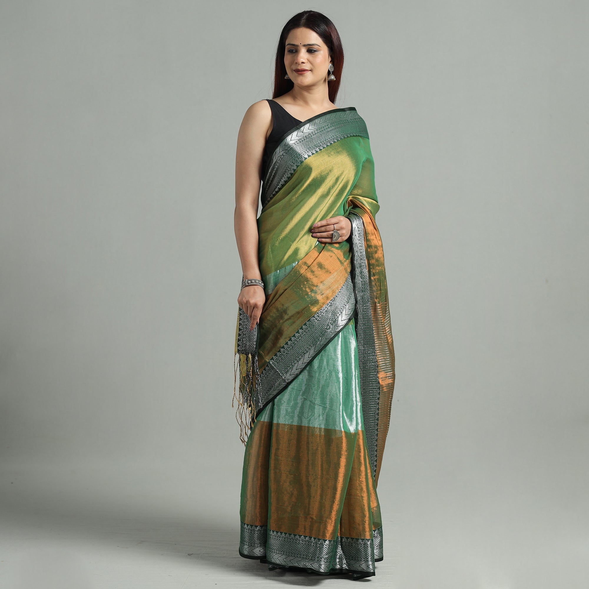  Burdwan Tissue Zari Work Handloom Saree 43 Online at iTokri.com