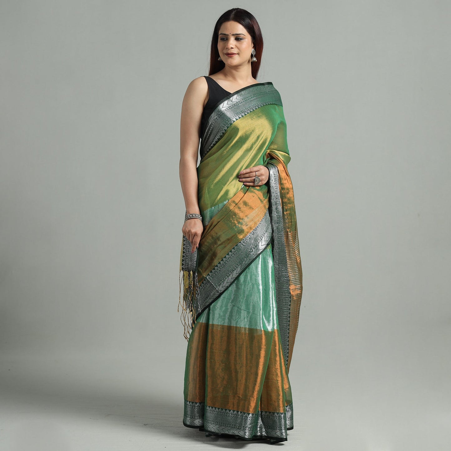  Burdwan Tissue Zari Work Handloom Saree 43 Online at iTokri.com