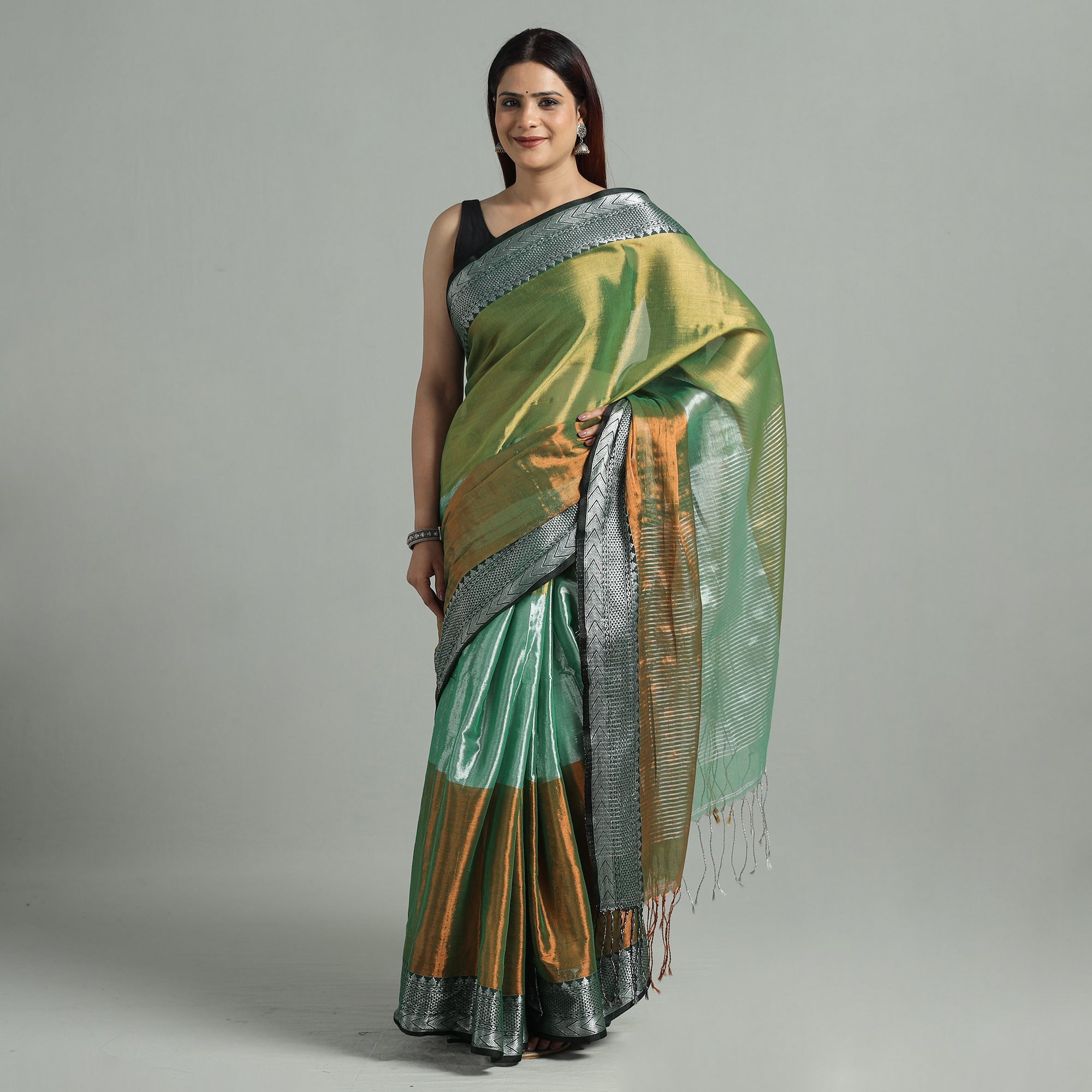  Burdwan Tissue Zari Work Handloom Saree 43 Online at iTokri.com