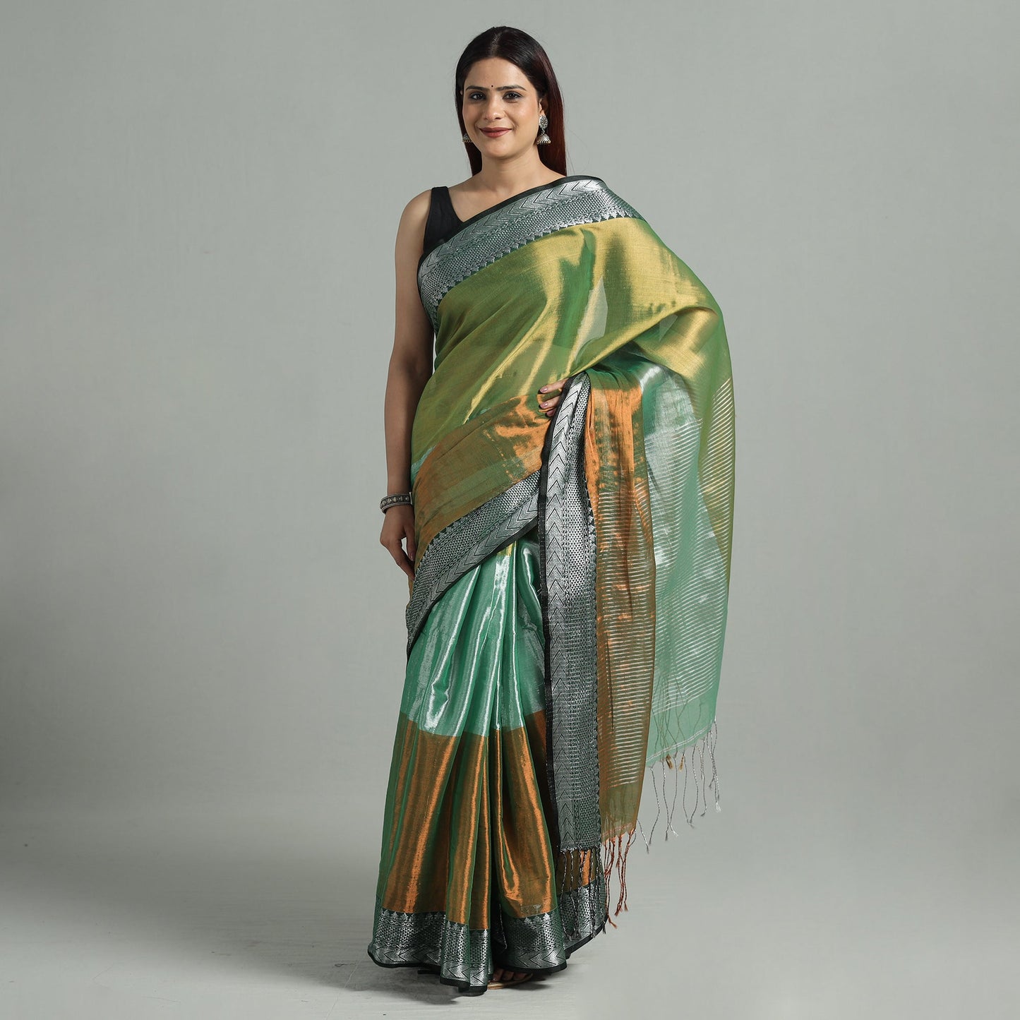  Burdwan Tissue Zari Work Handloom Saree 43 Online at iTokri.com