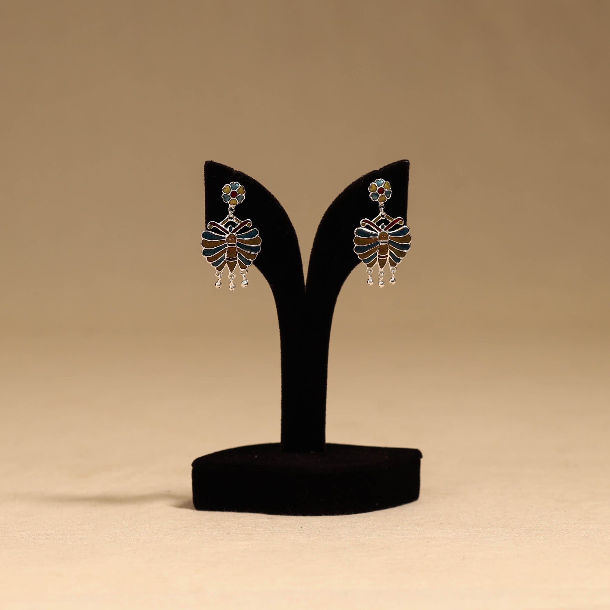 Butterfly - handcrafted paka meenakari earrings 100