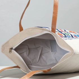 Multicolor Canvas Cotton Handpainted Shoulder Bag