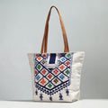 Multicolor Canvas Cotton Handpainted Shoulder Bag