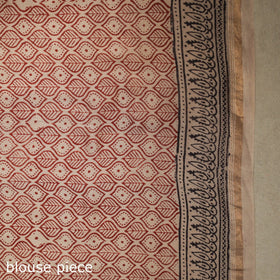 Red - handloom chanderi silk bagh saree 10 - handcrafted