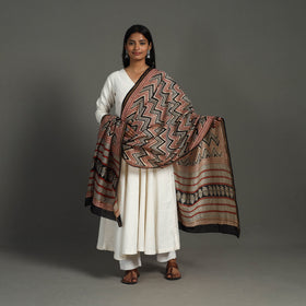 Multicolor - chanderi silk bagru dupatta 24 - handcrafted