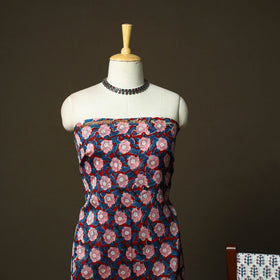 Chanderi silk hand block sanganeri print 3pc unstitched