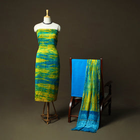 Chanderi silk shibori tie-dye 3pc unstitched dress material